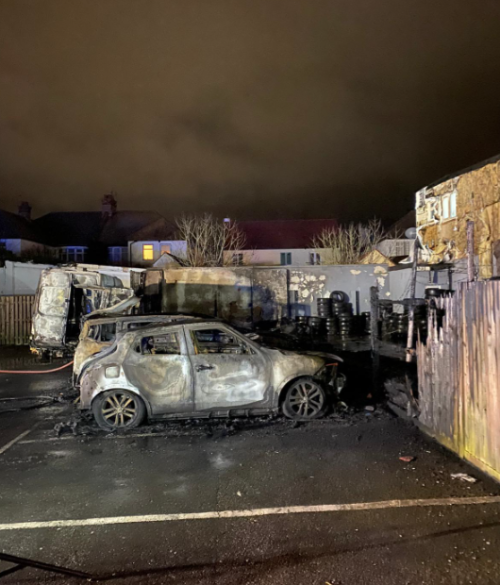  A VAST fire that broke out at a tire firm in Westcliff has been confirmed as having been an act of arson.