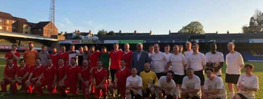 SOUTHEND businesses will be ditching their suits for studs for an annual football match in aid of local hospice care.