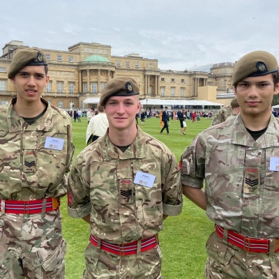 Leigh On Sea News. Palace Guard Duty - CADETS at a Westcliff Grammar School were selected to steward the Duke of Edinburgh at a special ceremony in Buckingham Palace.