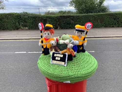 Leigh On Sea News. Back To School Postbox - LEIGH’S ‘Banksy’ has unveiled her latest post box topper creation.